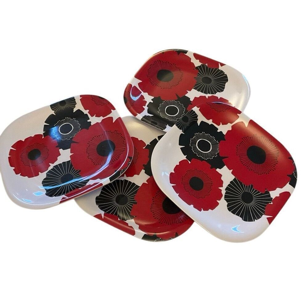 Marimekko for Target Kukkatori Square Melamine Plates, set of 4